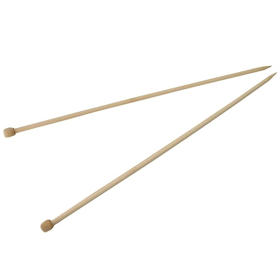 maDDma ® 1 Paar Bambus-Stricknadeln Größe 5mm gerade 35cm Holz-Stricknadel kaufen Natur