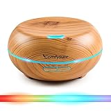 200ml Essential Oil Diffuser - Aromatherapy Ultrasonic Cool Mist Humidifier - Elegant Wood Design With LED Lights - Timers and Auto Shut Off - By ComfySure