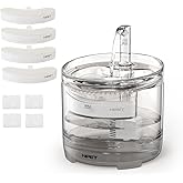 NPET Cat Water Fountain WF050TP 1.5L Automatic Pet Drinking Fountain with Replacement Faucet Kit - 4 Replacement Filters(No Adapter