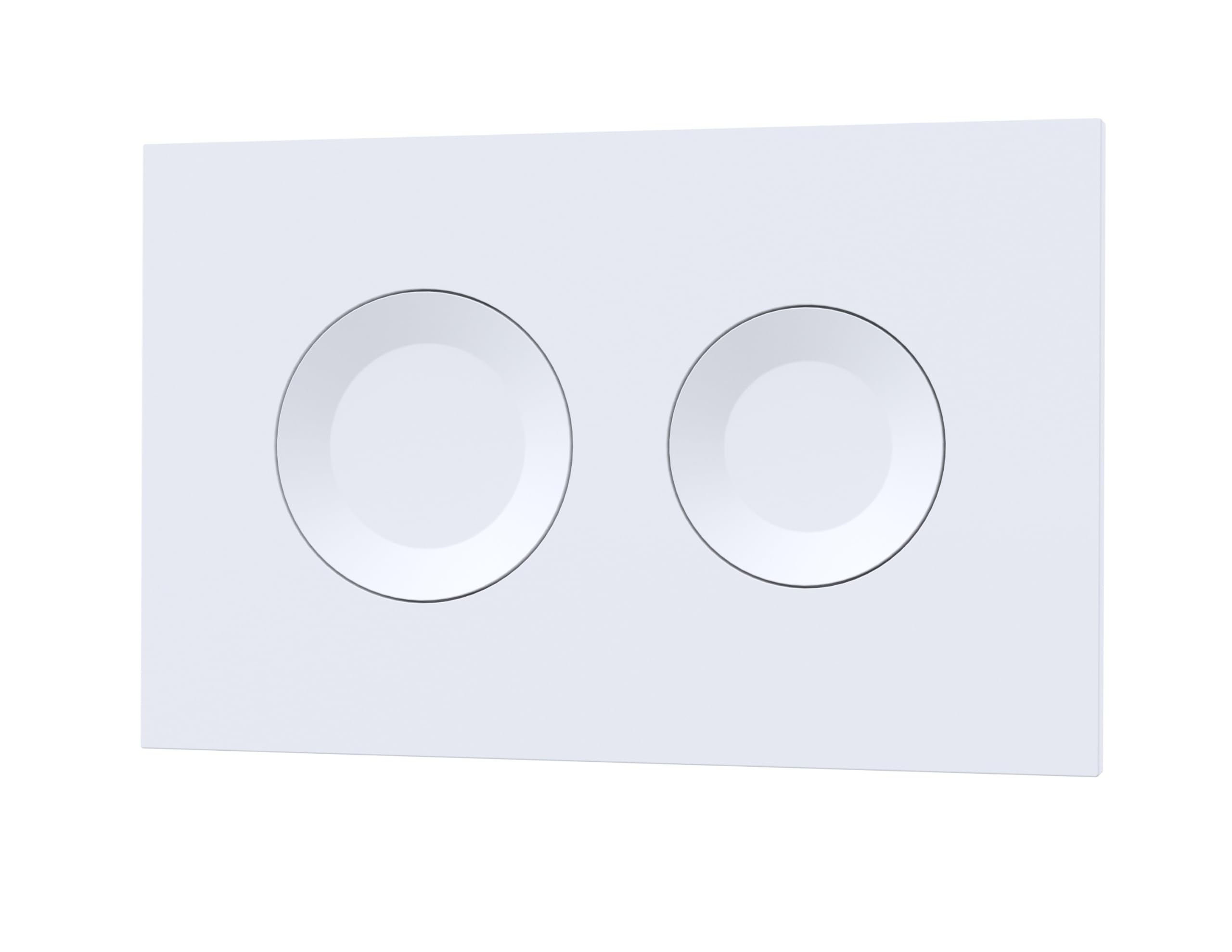 nuie XTY009PR1 Bathroom Accessories Modern Dual Flush Plate with Round Buttons, 267 x 170 x 11mm, Matt White