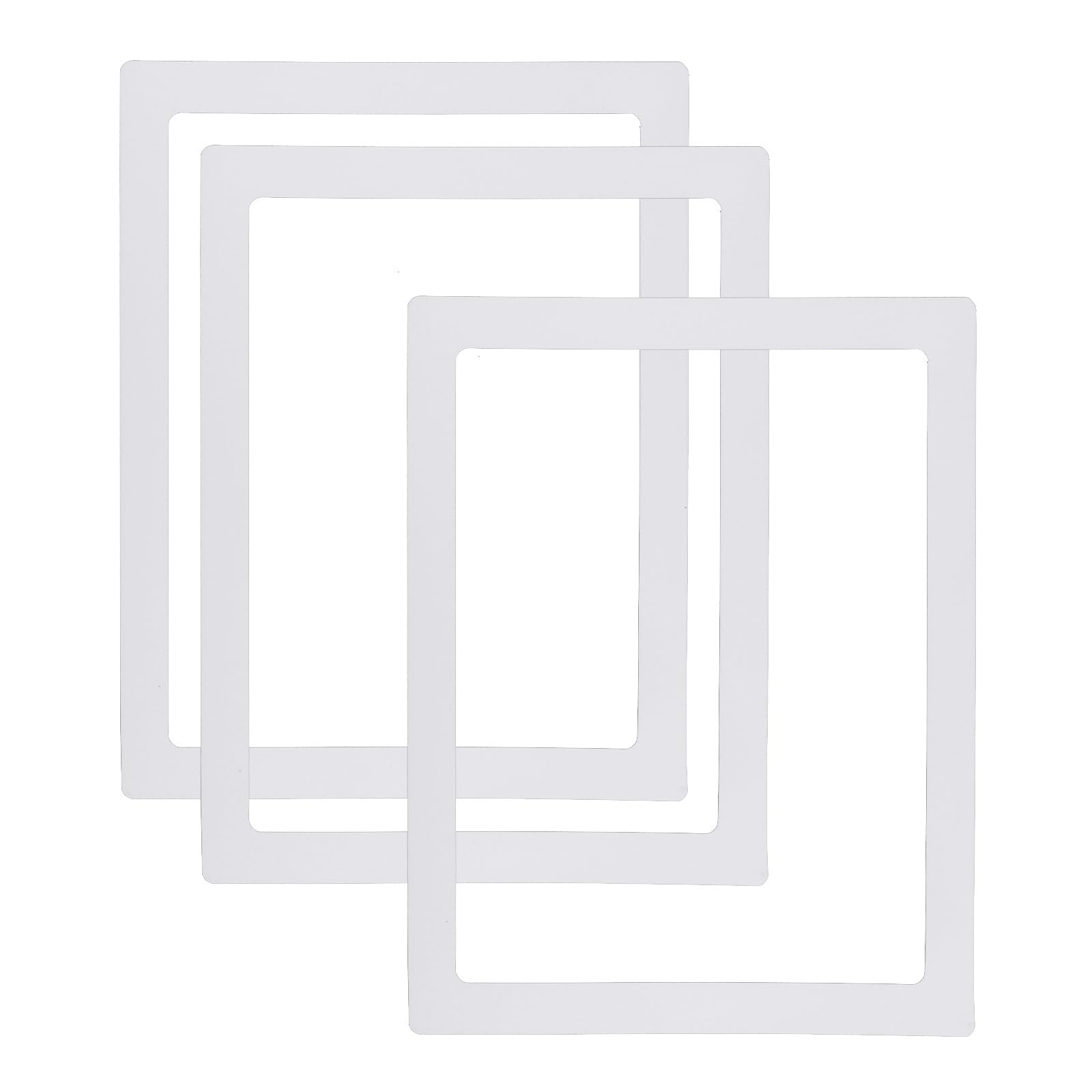 PATIKIL 8x10 Magnetic Picture Frame, 3pcs Magnetic Frame Magnetic Photo Frames Reusable for Refrigerator Metal, White