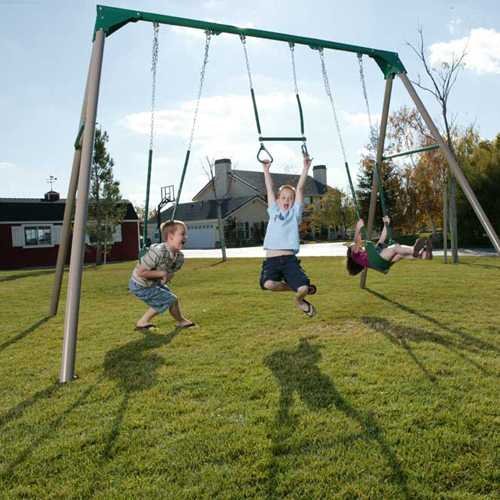 Lifetime 290038 Heavy Duty AFrame Metal Swing Set, Earthtone Pricepulse