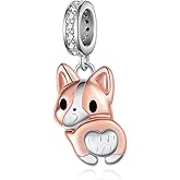 Peireara Dog Charms for Bracelets 925 Sterling Silver Dachshund Jewelry Corgi Jewelry Dog Gifts for Women