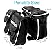 GkGk Front Top Tube Bike Bag, Multifunction Bicycle Frame Pannier Bags with Rainproof Cover for Mountain Ride,Road Cycling,Phones ,Bottle of Water ,Keys ,Wallet(Black)