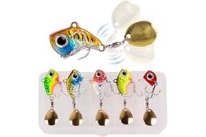 FANGBLUE Blade Baits Metal VIB Fishing Lures Hard Spinner Blade Baits Long Casting Jigging Spoons for Bass Walleye Trout Fishing Accessories