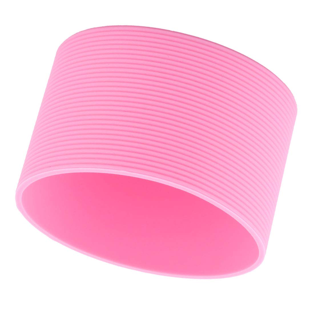 Sourcingmap Silicone Outdoor Round Nonskid Water Bottle Mug Cup Sleeve Cover 6.5cm Dia Pink