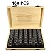 Decdeal Coins Holder, Wooden Coins Storage Box for Collectible Commemorative Coin with 100pcs Capsules Accommodate