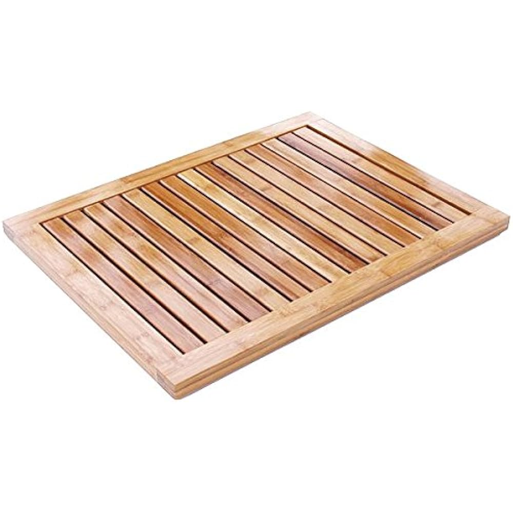 Bamboo Bath & Shower Safety Mats Mat Outdoor Shower, Kitchen Non Slip