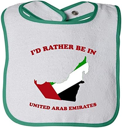 I'D Rather Be In United Arab Emirates Tot Contrast Trim Terry Bib Degrema