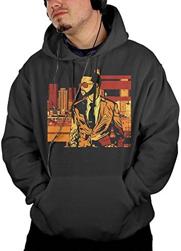 Kyle Mens Fetty Wap Hoodies Hooded Sweatshirt With Pocket Sweatshirt Black M