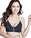 CAKYE Women's Support Front Closure Wirefree Maternity Nursing Bra (Large/ 38B/38C/38D, Navy Blue)
