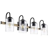 Quorum 5140-4-69 Transitional Four Light Vanity in Black Finish,