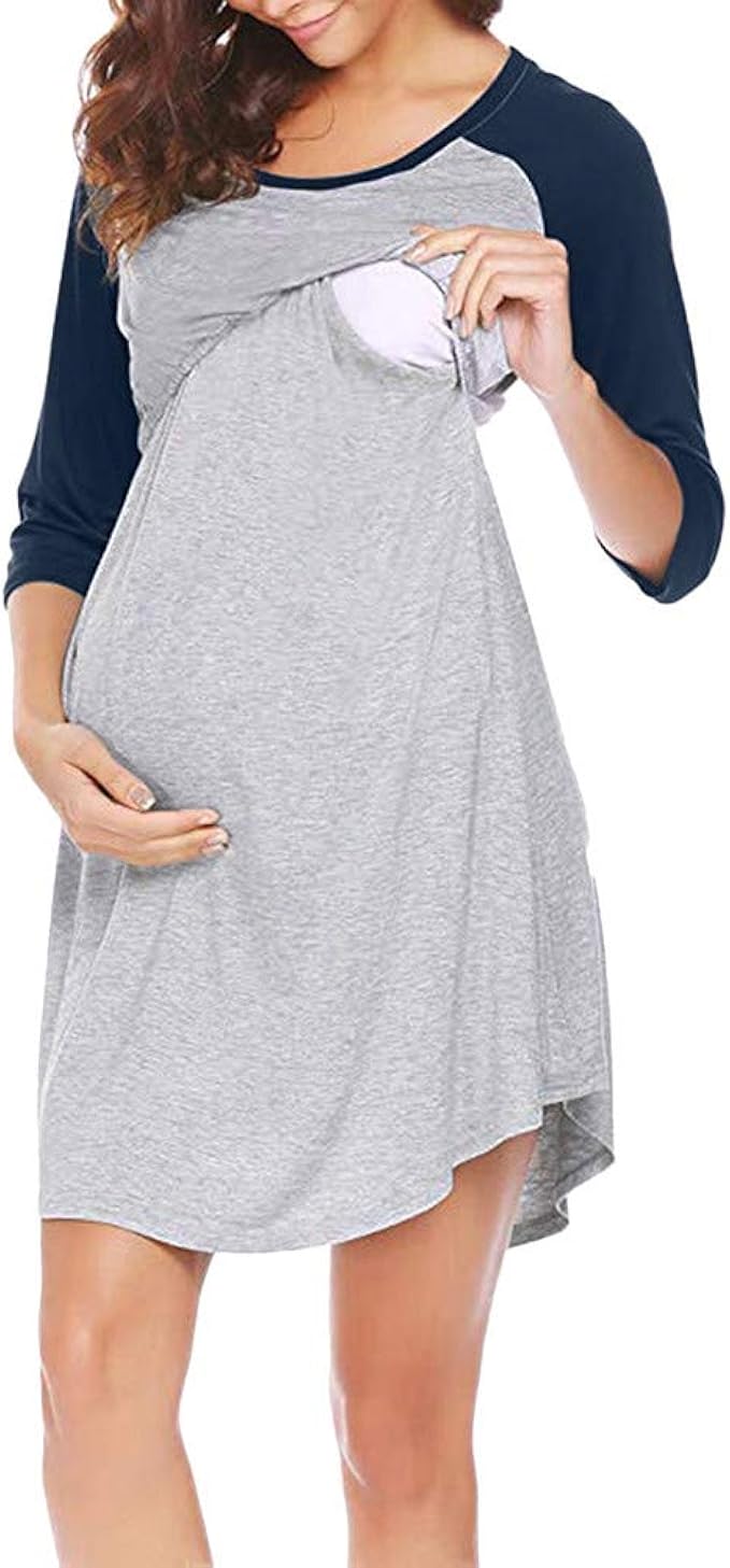 Maternité Nuisette Grossesse Chemise De Nuit Allaitement Femme,Robe De  Maternité pour Femmes Nightshirt Vêtements de Nuit: Amazon.fr: Vêtements et  accessoires
