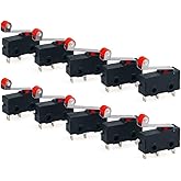 HiLetgo 10pcs Micro Limit Switch KW12-3 AC 250V 5A SPDT 1NO 1NC Micro Switch Normally Open Close Limit Switch with Roller Lev