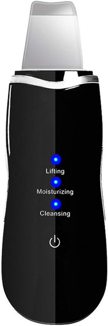 Facial Skin Scrubber Scraper Acne Dead Skin Blackhead Remover 3 Modes Comedones Extractor Exfoliating Pore Cleaner Tools by Hangyuan (Black)