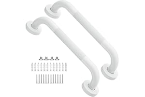 12 Inch Anti Slip Shower Grab Bar Oil Rubbed White, Munzong Bathroom Grab Bar, Knurled Bathroom Balance Bar,Safety Hand Rail Support Handicap Elderly Injury Senior Assist Bath Handle