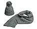 Lanzom® Women Lady Fashion Winter Warm Knitted Hat and Scarf Set Skullcaps (Gray)