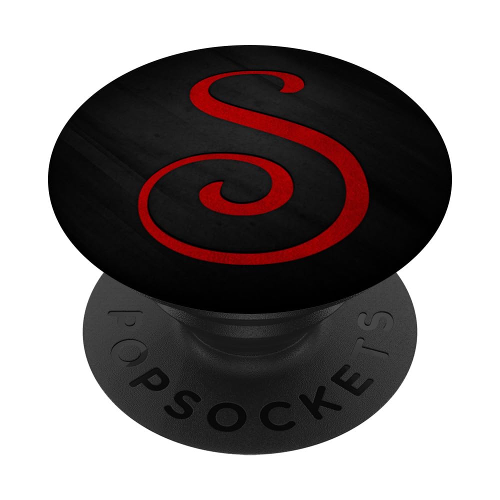 Red Letter-S On a Black PopSockets Swappable PopGrip