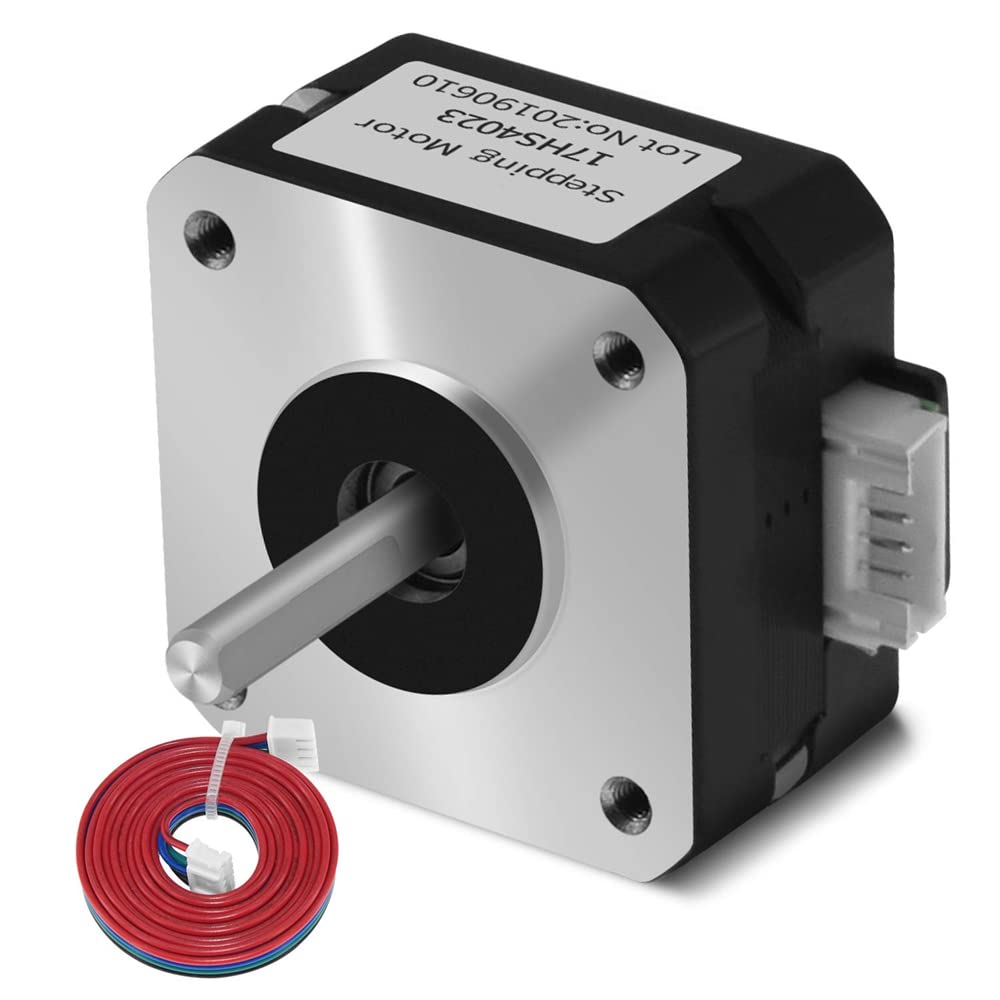 MMOBIEL Nema 17 Stepper Motor Bipolar (17HS4023) 1.8 Degree 4.1V 1A 13Ncm (18.4oz.in) Incl. 1m / 3ft Cable