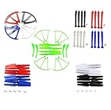 DerBlue Upgraded 5 Colors Syma X5SC X5SW Spare Parts Main Blade & Propeller Protectors Blades Frame & Landing Skid & Mounting Screws Spare Part for RC Mini Quadcopter Toy