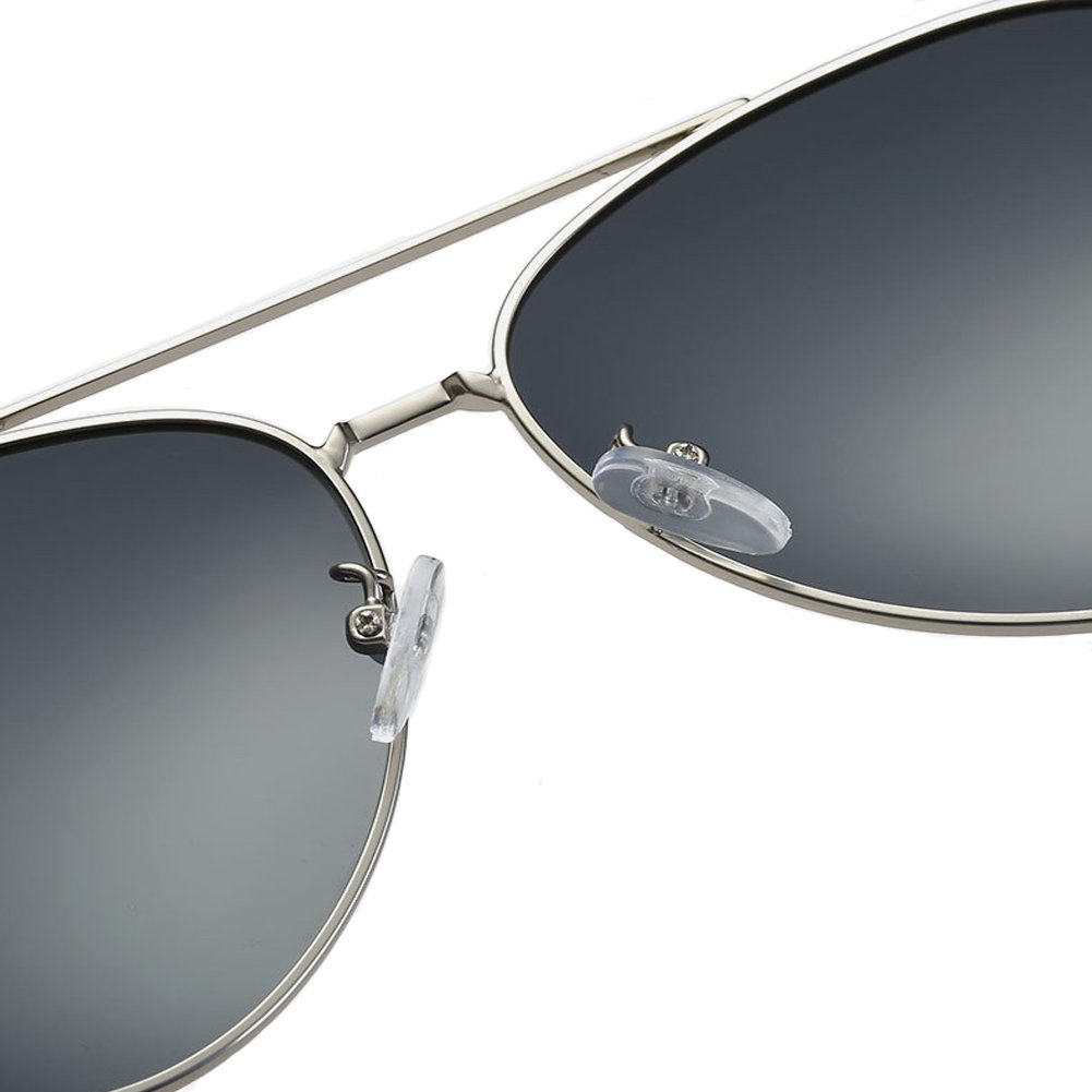 S5V7N Classic Aviator Metal Frame Women Sunglasses (Silver, Black)