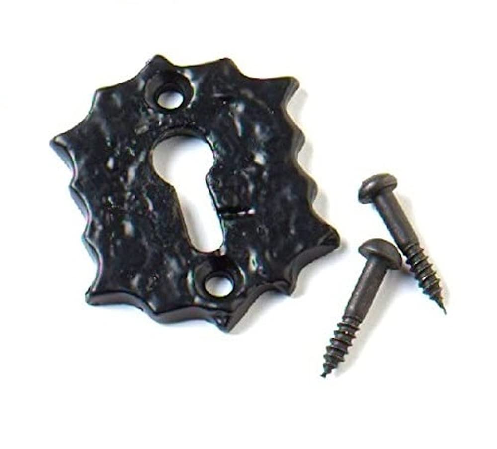 Merriway BH03932 Open Escutcheon Keyhole Cover - Black Antique