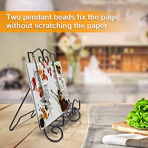 Adjustable Book Kitchen Book Stand Cookbook Rack Kitchen Easel Stand with Metal Book Holder Bible Stand Recipe Stand Art Display Cookbook Holder