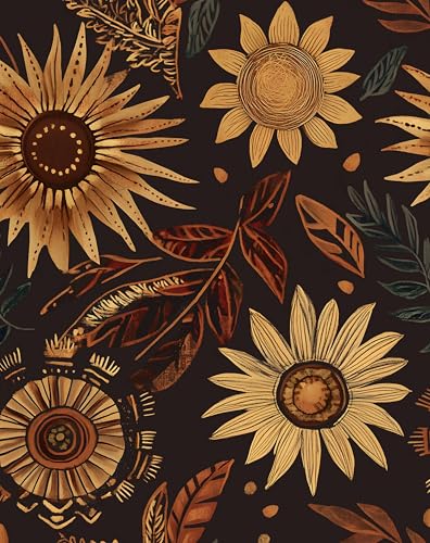 Yellow Floral Boho Vintage Wallpaper