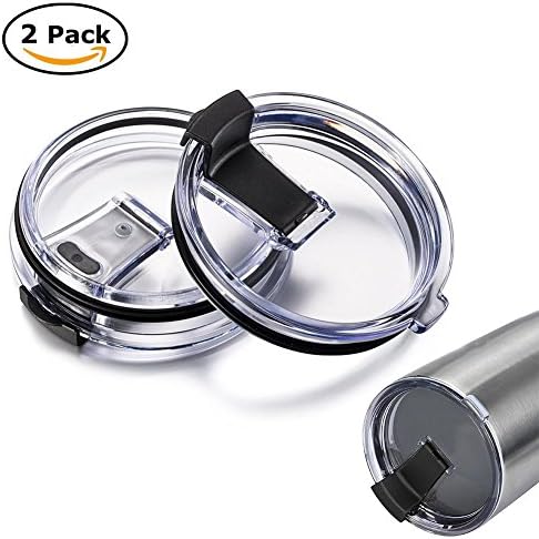 2 pcs Sealed Tumbler Lids for 20 OZ YETI Rambler,Ozark Trail, Rtic and More , Spill-proof Splash Resistant Covers for YETI Cup (Lids Only) (20OZ)