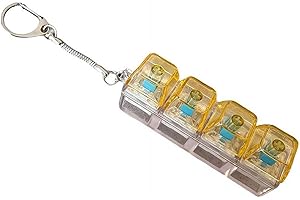 Keyboard Fidget Toy - Light Up Keyboard Clicker with LED Lights, 4 Button Mechanical Keychain for Stress Relief, Portable Fid