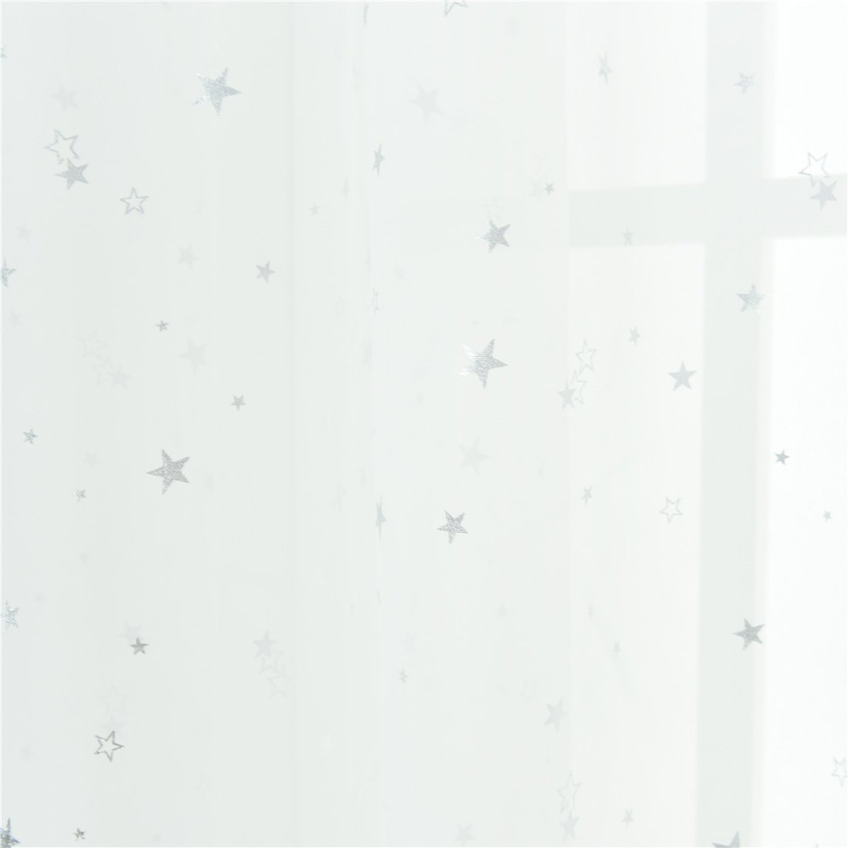 WINOMO Voile Window Curtain Romantic Glitter Tulle Window Treatments Drapes and Curtains for Kids Girls Bedroom Living Room - 100x270CM (1PCS, White)