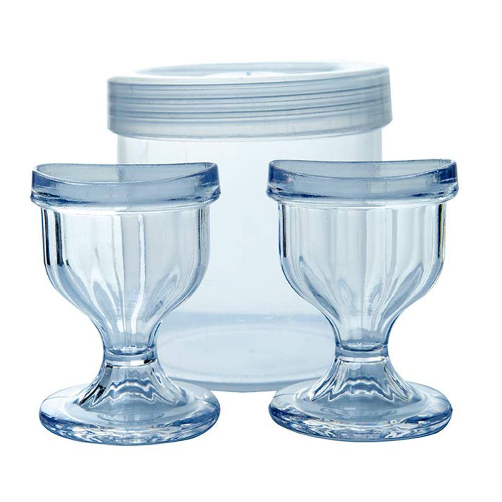 ChillEyes Transparent Eye Wash Cups for Effective Eye Cleansing - Eye Shaped Rim – Snug Fit - 2 Pcs.