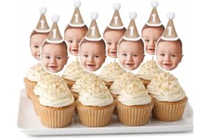 Your own Baby face Cup Cake Topper | Personalized VINYL Cupcake topper | for First Birthday Party decor (CupCake Topper - Par