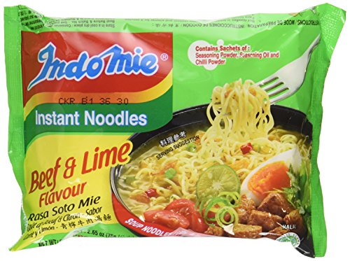 Indomie Instant Noodles Soup Rasa Soto Mie (Beef & Lime Flavor) Halal - 2.65 Oz (Pack of 10)