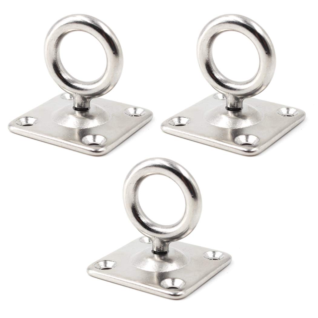 M8 Swivel Ceiling Mount Hook Heavy Duty 304 Stainless Steel for Yoga Swing Boat Rigging Marine Deck Hardware(3 Pieces)