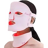 Aesthifae Red Light Therapy Mask for Face and Neck, 7 Colors with NIR Led Face Mask Light Therapy with Eye Protection and Remote, Rechargeable Ergonomic Design for True Anti-Aging Skincare at Home