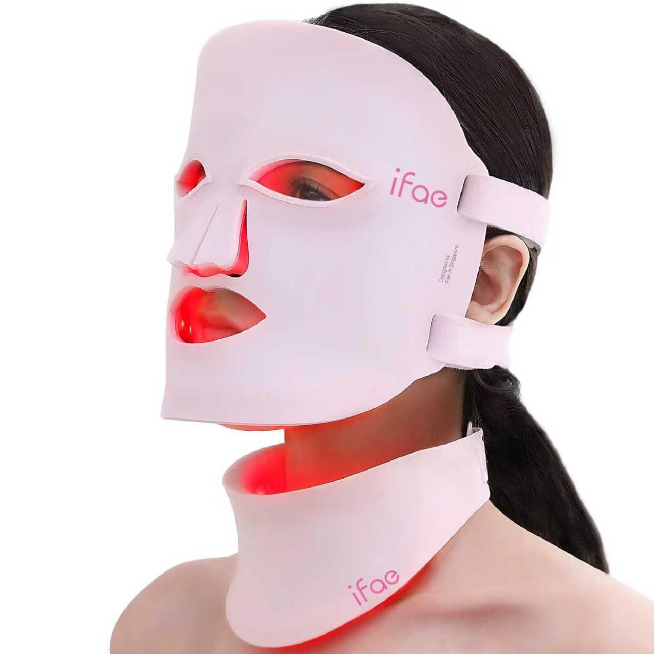 Photo 1 of ***Factory Sealed*** Red Light Therapy Mask for Face and Neck, 7 Colors with NIR Led Face Mask Light Therapy with Eye Protection and Remote, Rechargeable Ergonomic Design for True Anti-Aging Skincare at Home (Pink)