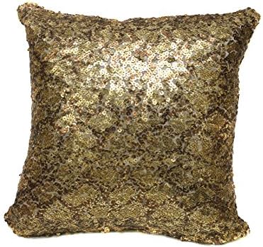 Amazon Com Buy 1 Get 1 Free Python Gold Sequin Pillow With