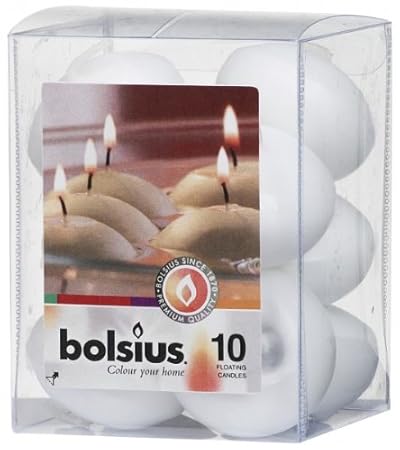 10 Schwimmkerzen in Box, weiß