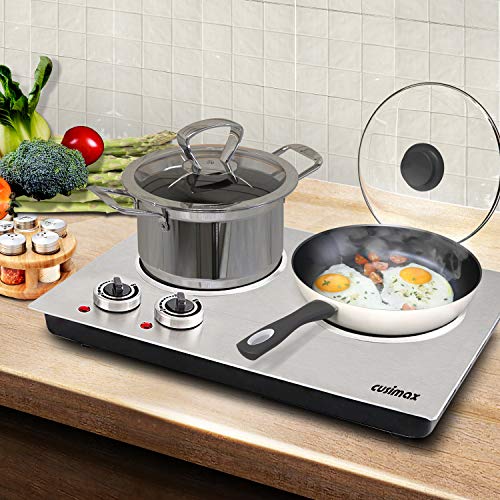 CUSIMAX 1800W Ceramic Electric Hot Plate for Cooking, Dual Control