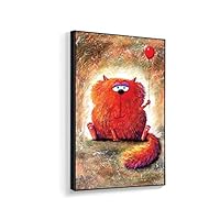 Framed Canvas Home Artwork Decoration Lovely Kitten Canvas Wall Art for Living Room, Bedroom - 16x24 inches