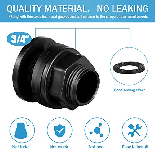 PVC Bulkhead Fitting Double Threaded Bulkhead Water Tank Connector for