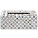 MyGift Handcrafted Tissue Box Cover, White Glass Mosaic Tile Design Decorative Tissue Box Holder Rectangular Refill Cover