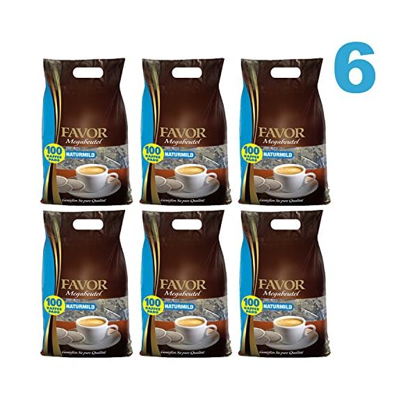 FAVOR Megabeutel 100 Kaffeepads Naturmild 6x 700g (4200g) - Mischung naturmilder Kaffeesorten! – Bild 3