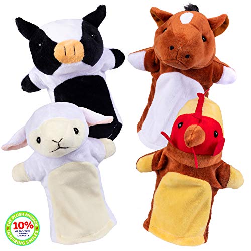 Barn Friends Hand Puppets Puppet Set (4 Hand Puppets) Great for Girls