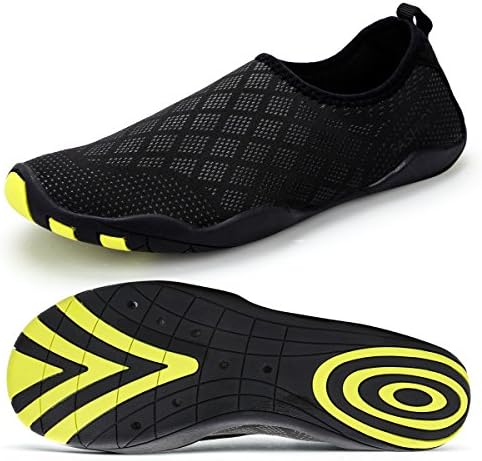 SONLLEIVOO Men's Sports Socks Resistant Water Shoes Men Quick Drying Barefoot Aqua Outdoor for Yoga Beach Swim Driving Surf(Black,10.5)