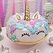 3D Gold Unicorn Cake Topper with Eyelashes,Horn and Ears,Unicorn Party Supplies for Girls Boys Birthday Party,Wedding,Baby Shower by FZR Legend (10Pcs)