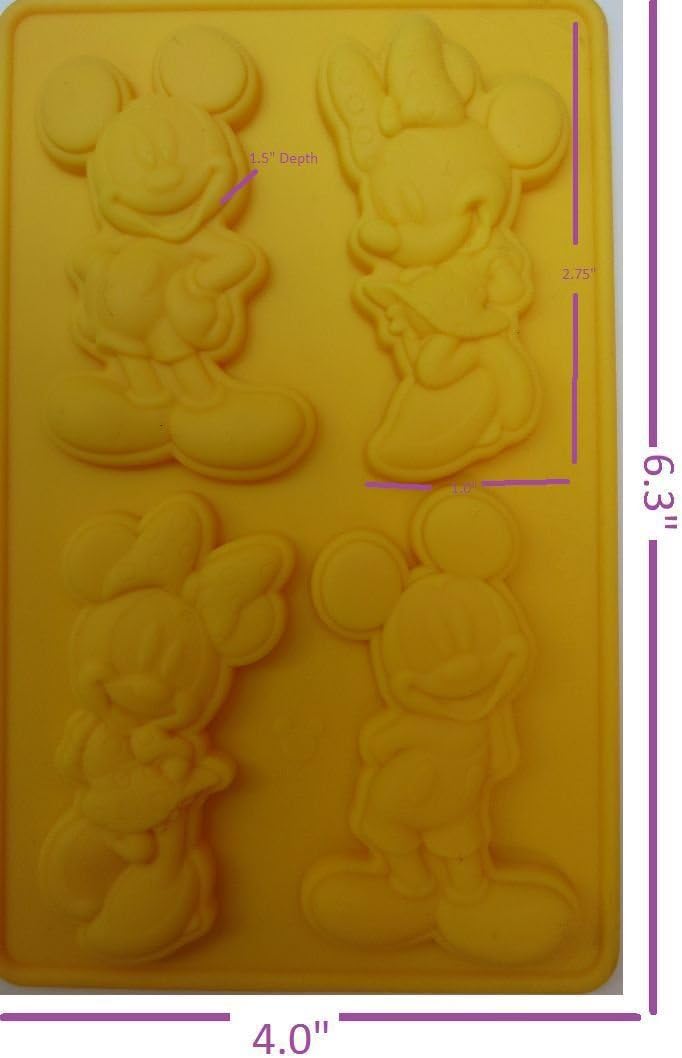 Mickey Minnie Mouse Silicone Baking Chocolate Cookie Candy Mold 4 Cavity USA Sel by Baking mold