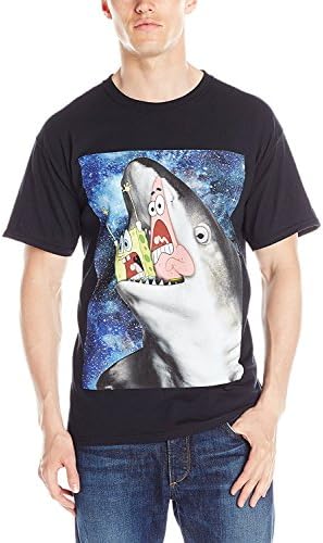 Nintendo Creature Spongebob Squarepants Mens Spongebob Shark T Shirt (XL, Black)
