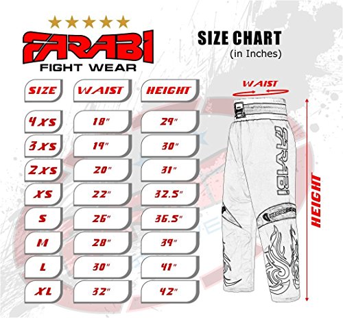 Farabi KickBoxing Trousers Pants Mix martial arts Full contact Blue Red Black Kids & Adult sizes (Black, Medium) - Thumbnail 2